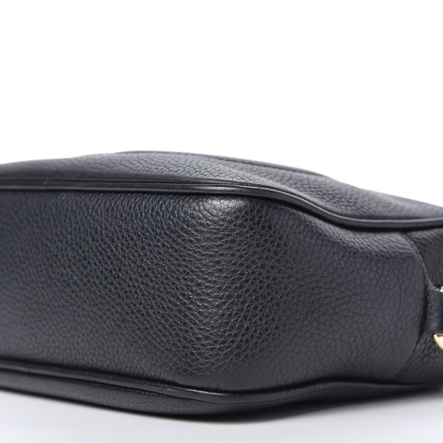 Pebbled Calfskin Small Soho Disco Bag Black
