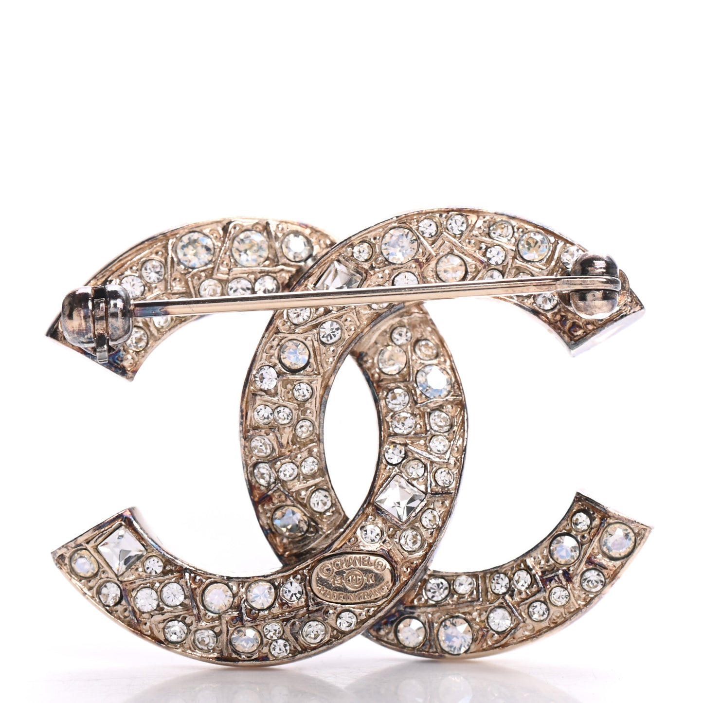Baguette Crystal CC Small Brooch Gold