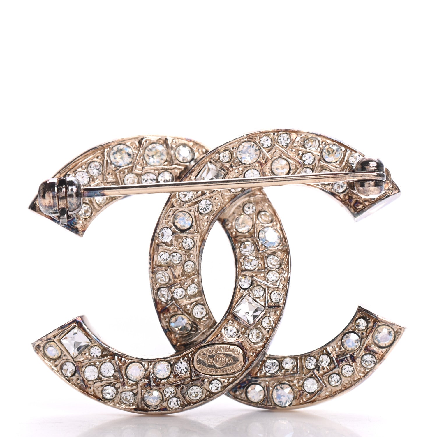 Chanel Baguette Crystal CC Small Brooch Gold 3 of 6
