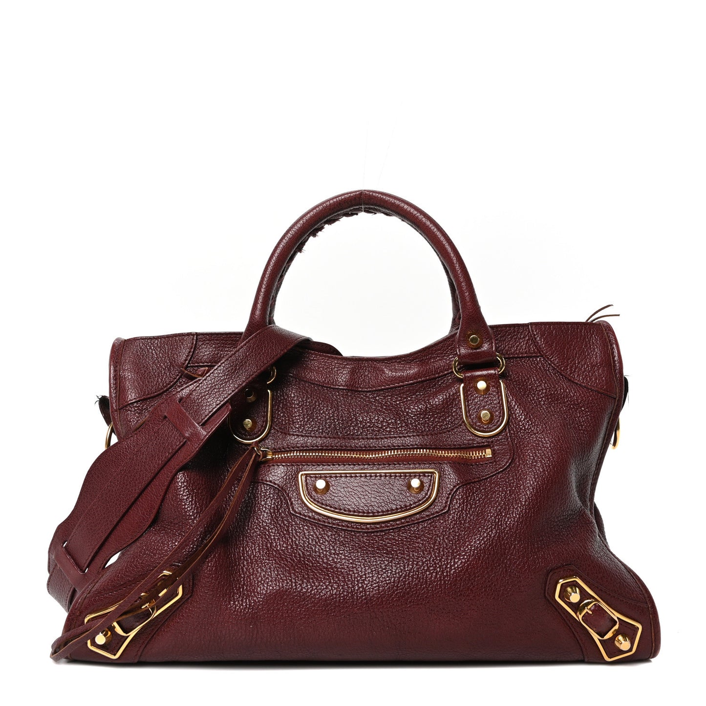 Chevre Gold Metallic Edge Hardware City Bordeaux