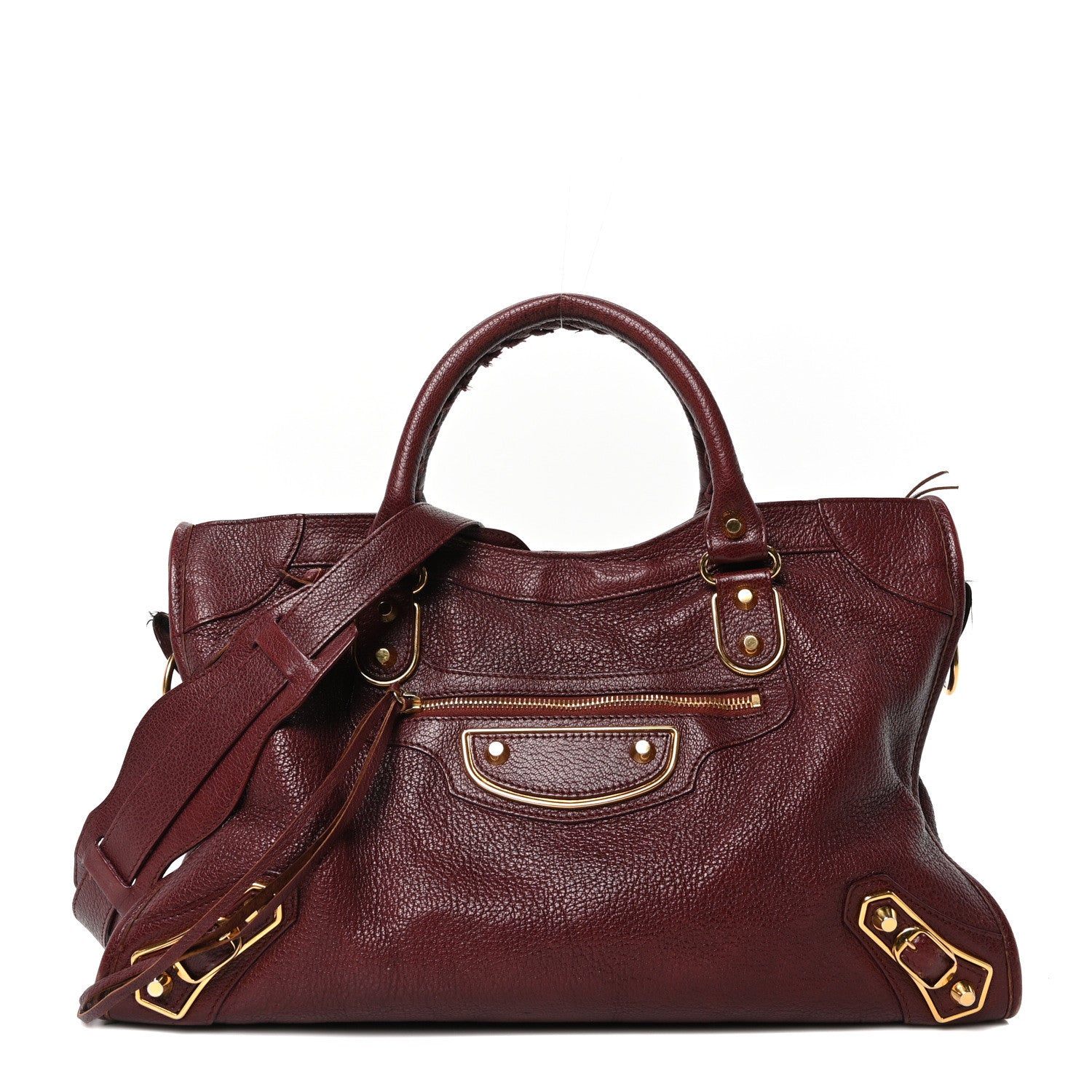 Balenciaga Chevre Gold Metallic Edge Hardware City Bordeaux 1 of 11