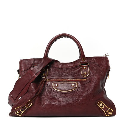Balenciaga Chevre Gold Metallic Edge Hardware City Bordeaux 1 of 11