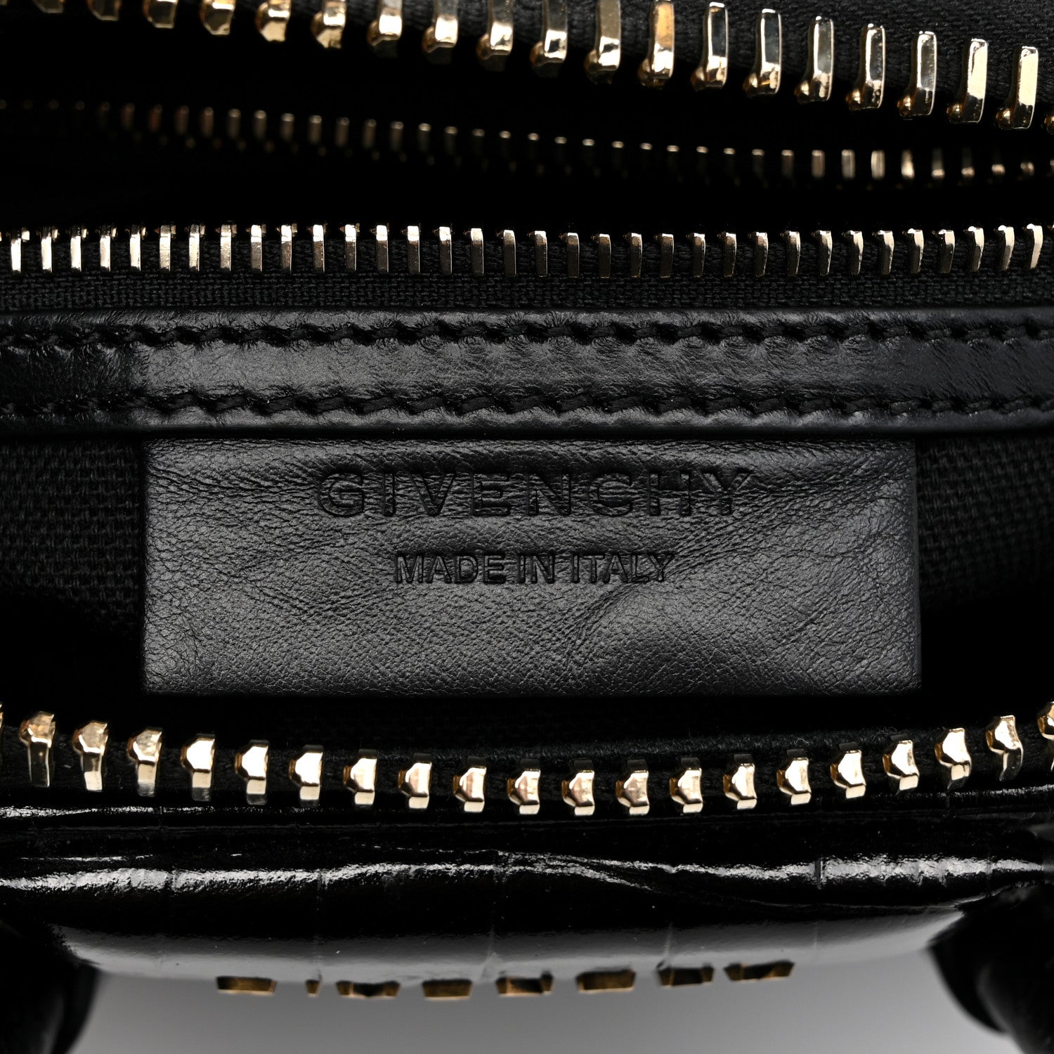 Givenchy Calfskin Crocodile Embossed Mini Antigona Black 6 of 11