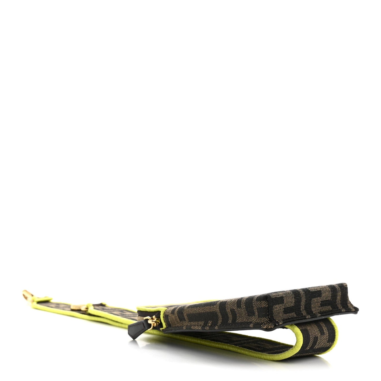 Fabric Jacquard FF 1974 Cell Pocket Strap You Tobacco Moro Giallo Fluo