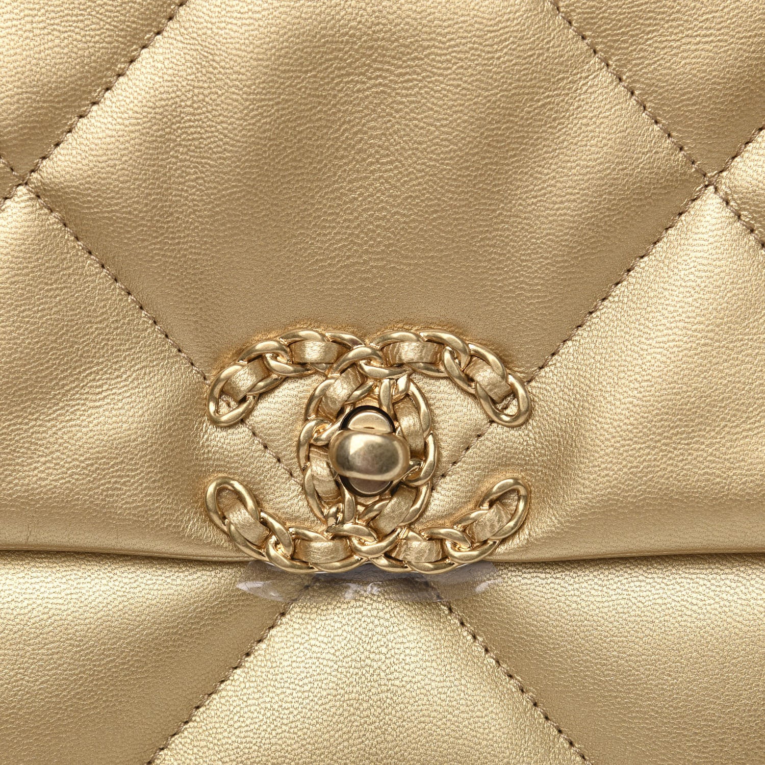 Chanel Metallic Goatskin Quilted Medium 19 Flap Gold 9 of 10