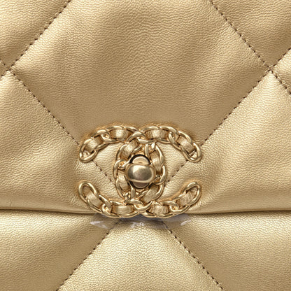 Chanel Metallic Goatskin Quilted Medium 19 Flap Gold 9 of 10