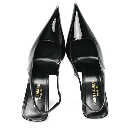 Saint Laurent Vernice Grupy Kiss 105 Slingback Pumps 37 Black 2 of 10