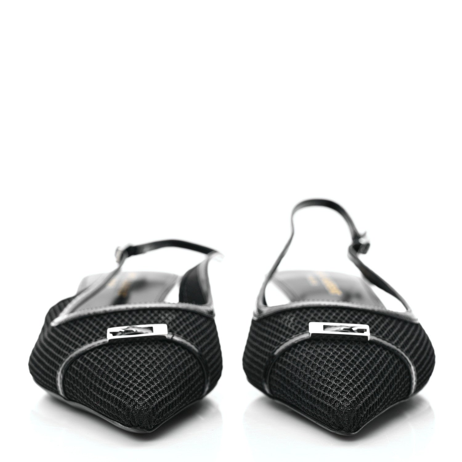 Saint Laurent Mesh Oxalis Slingback Pumps 37 Black 2 of 8