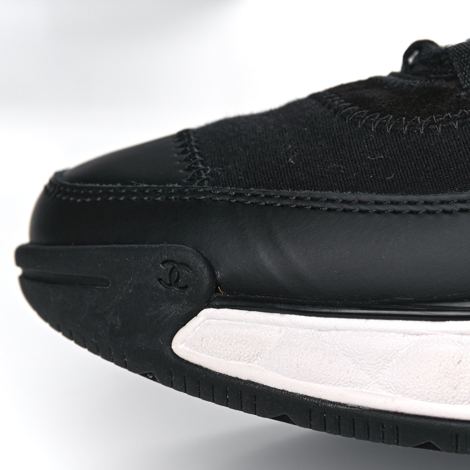 Chanel Velvet Calfskin Mixed Fibers CC Sneakers 39.5 Black 11 of 13