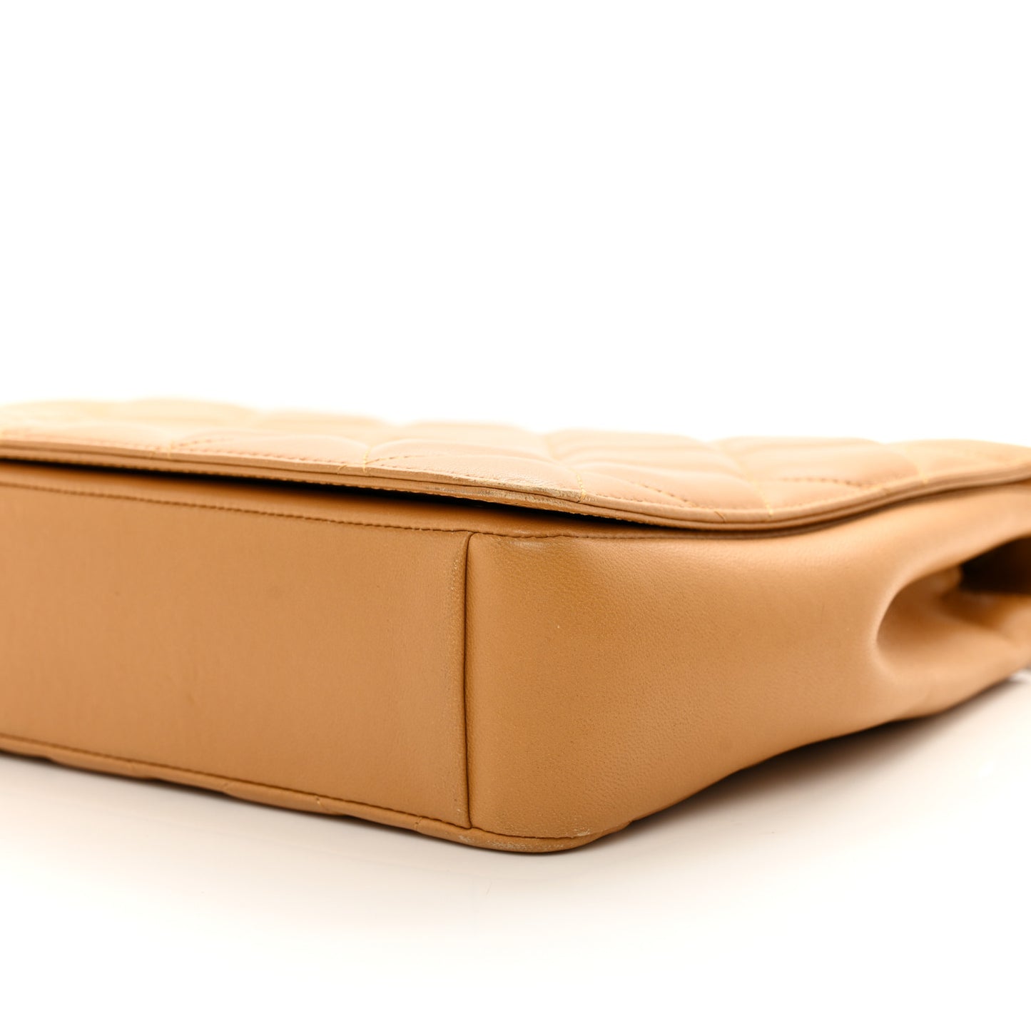 Lambskin Quilted Medium Diamond CC Flap Beige