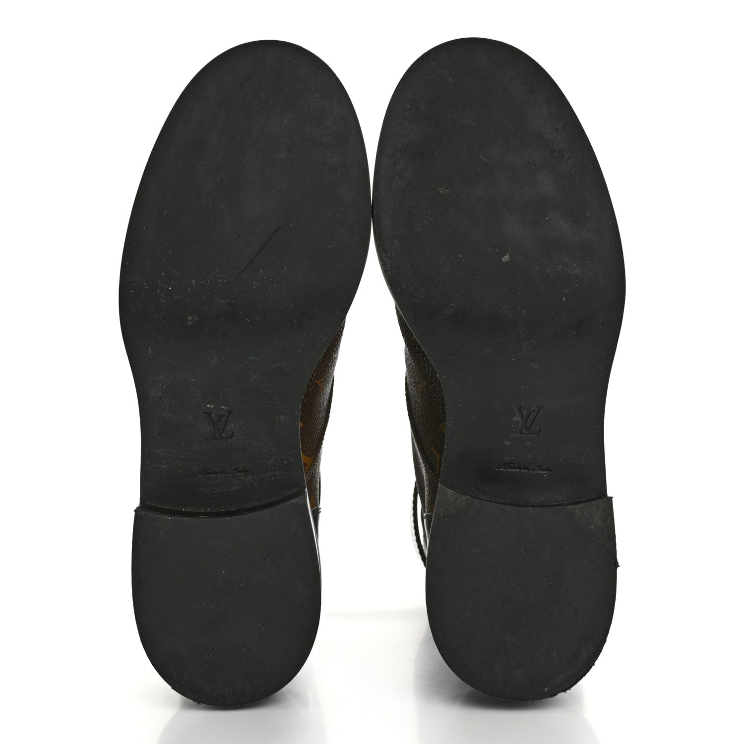 Louis Vuitton Calfskin Monogram Wonderland Flat Ranger Boots 37.5 Black 5 of 9