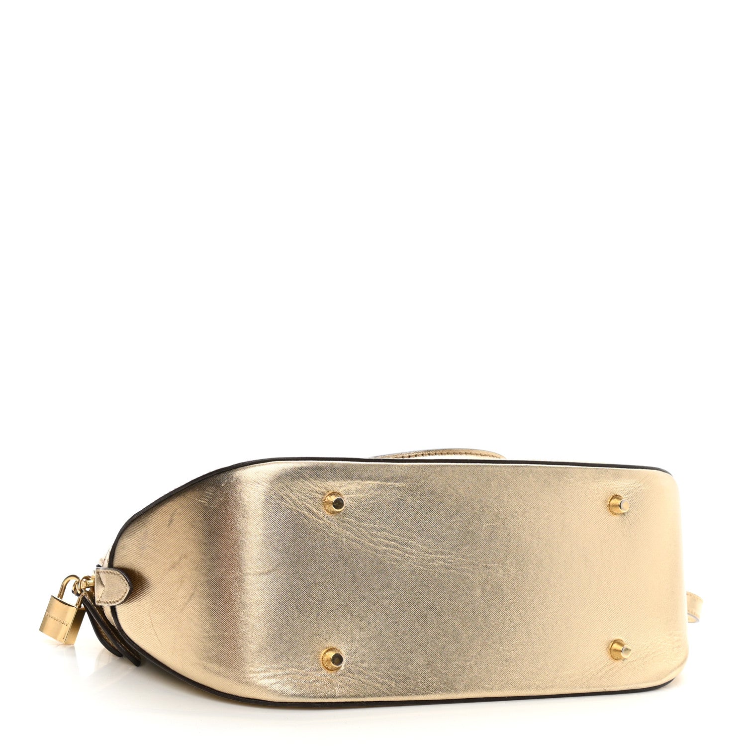 Burberry Horseferry Check Small Orchard Bowling Bag Gold 3 of 9