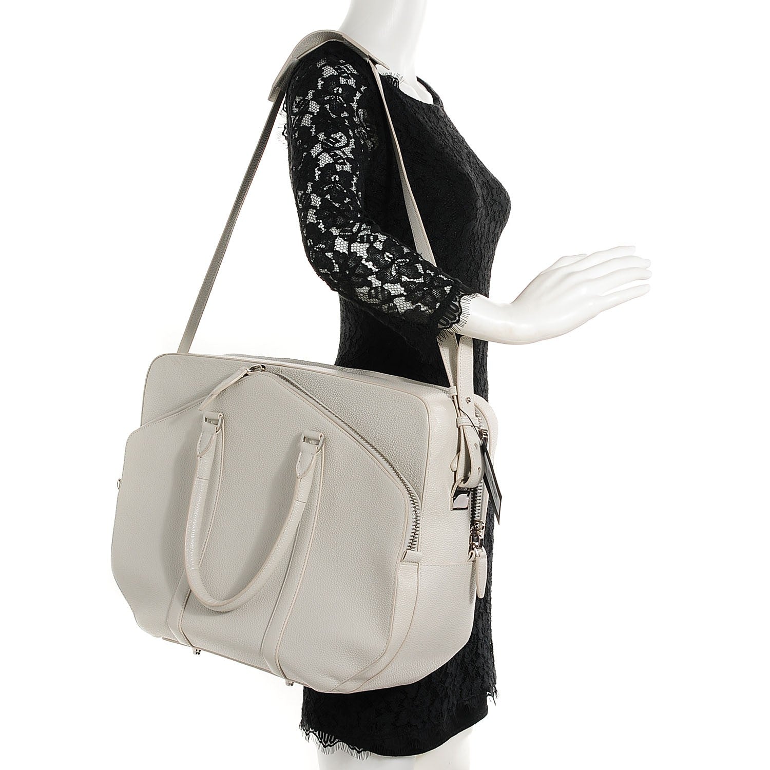Alexander Wang Textured Calfskin Dimanche Satchel Light Heather Grey 2 of 8