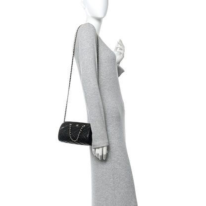 Chanel Caviar Quilted Barrel Clutch With Chain  Black 2 of 11
