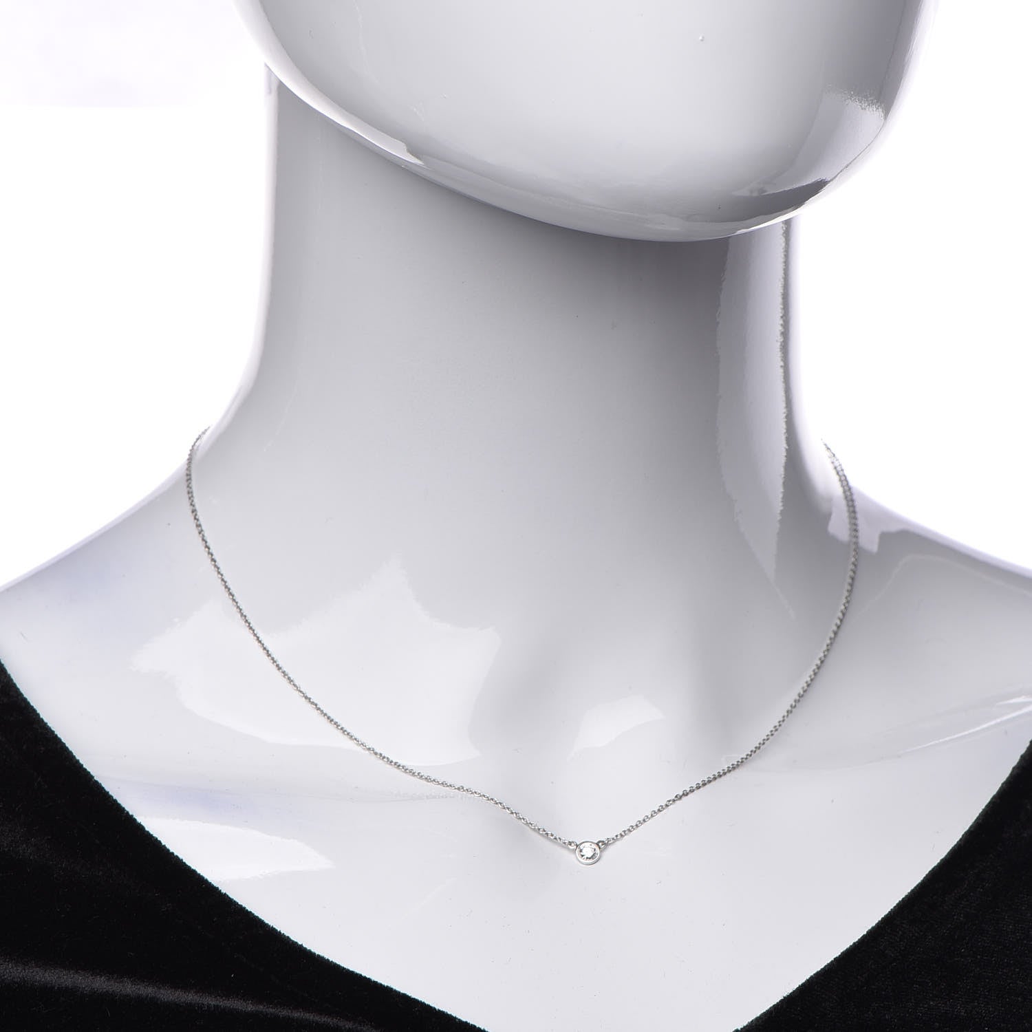 Tiffany Platinum Diamond .12ct Elsa Peretti Diamonds by the Yard Pendant Necklace 2 of 8