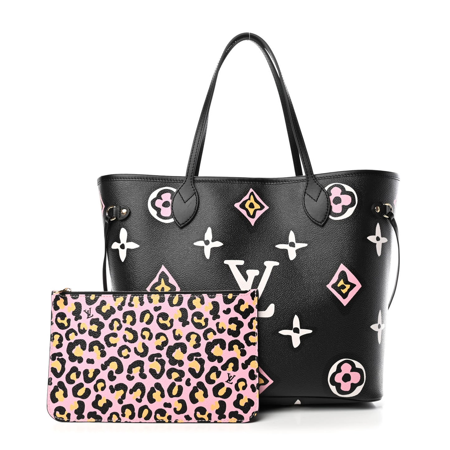 Monogram Giant Wild At Heart Neverfull MM Black