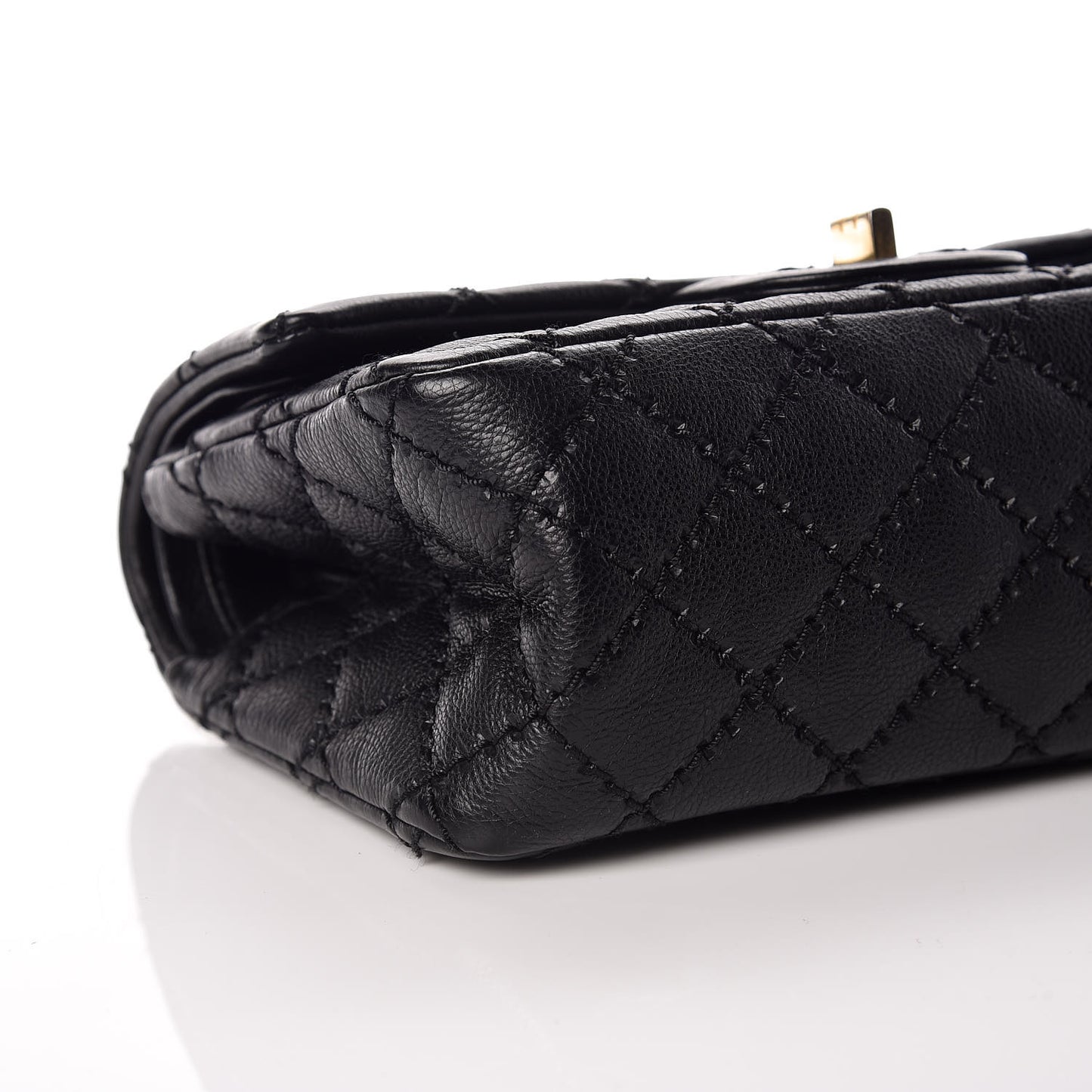 Calfskin Double Stitch 2.55 Reissue 224 Flap Black