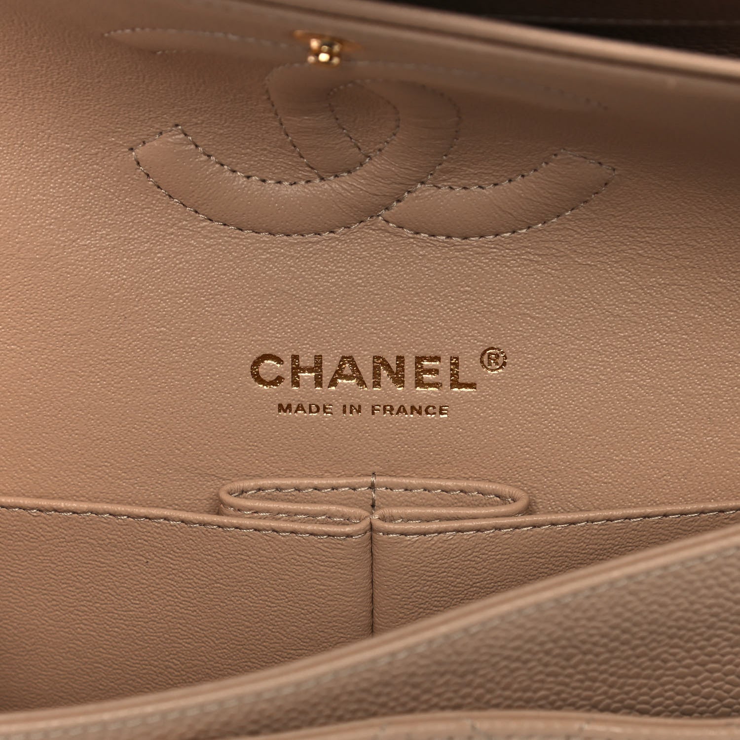Chanel Caviar Quilted Medium Double Flap Beige 6 of 12