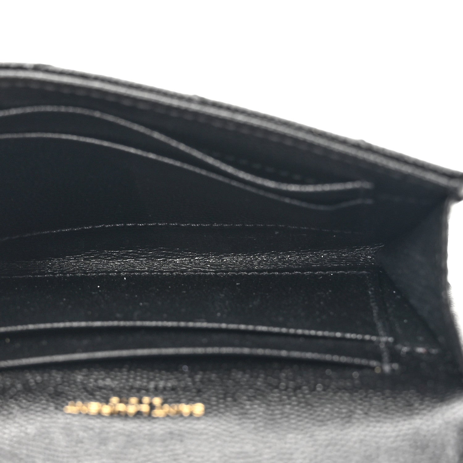 Saint Laurent Grain De Poudre Matelasse Chevron Small Monogram Envelope Wallet Black 5 of 11