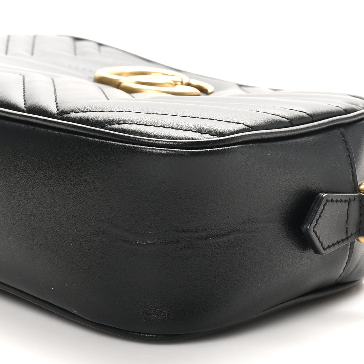 Calfskin Matelasse Mini GG Marmont Chain Shoulder Bag Black