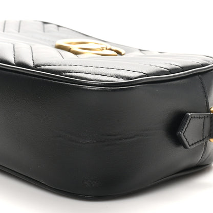 Gucci Calfskin Matelasse Mini GG Marmont Chain Shoulder Bag Black 10 of 11