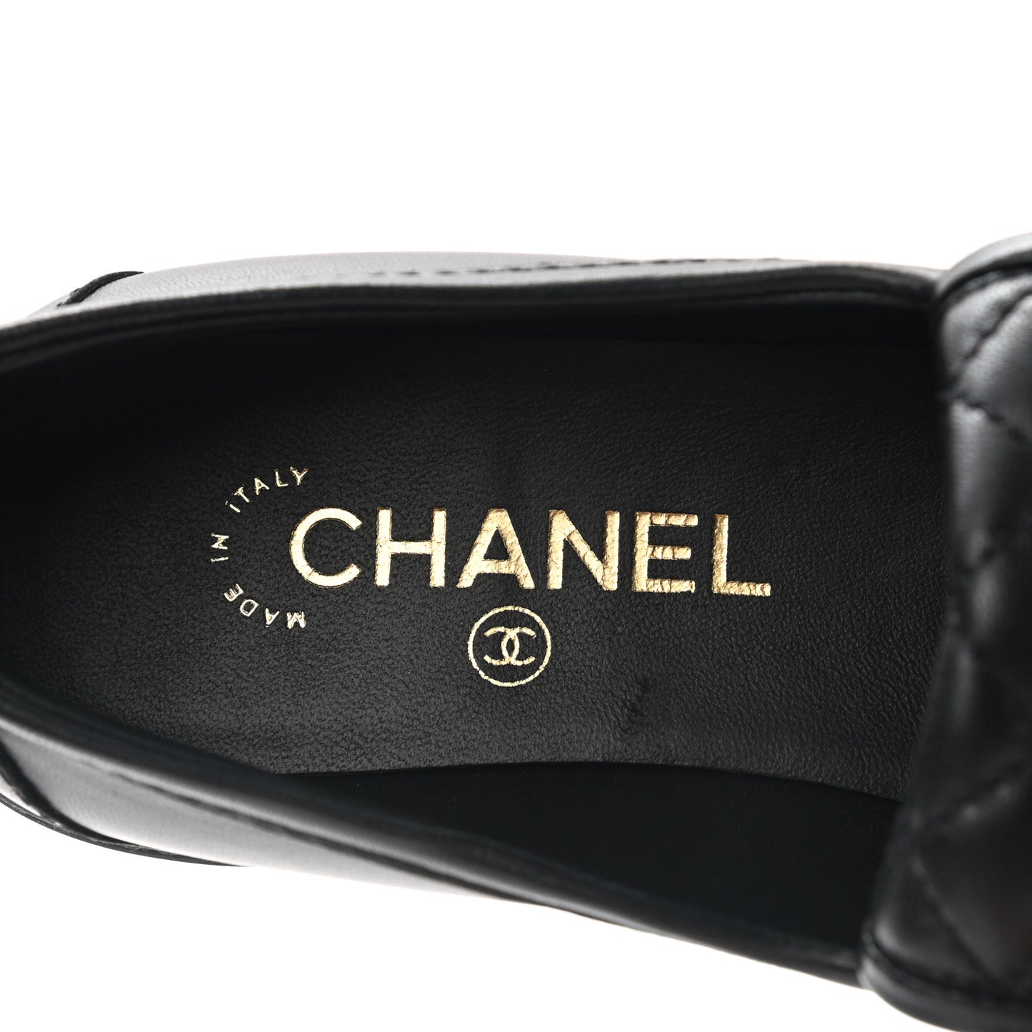 Lambskin Quilted CC Turnlock Loafers 38.5 Black