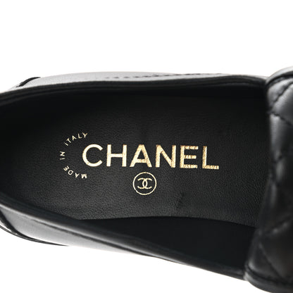 Chanel Lambskin Quilted CC Turnlock Loafers 38.5 Black 7 of 8