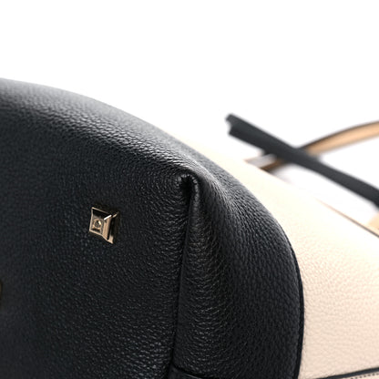 Salvatore Ferragamo Calfskin Tri-Color Studio Tote Dune Bone Black 13 of 20