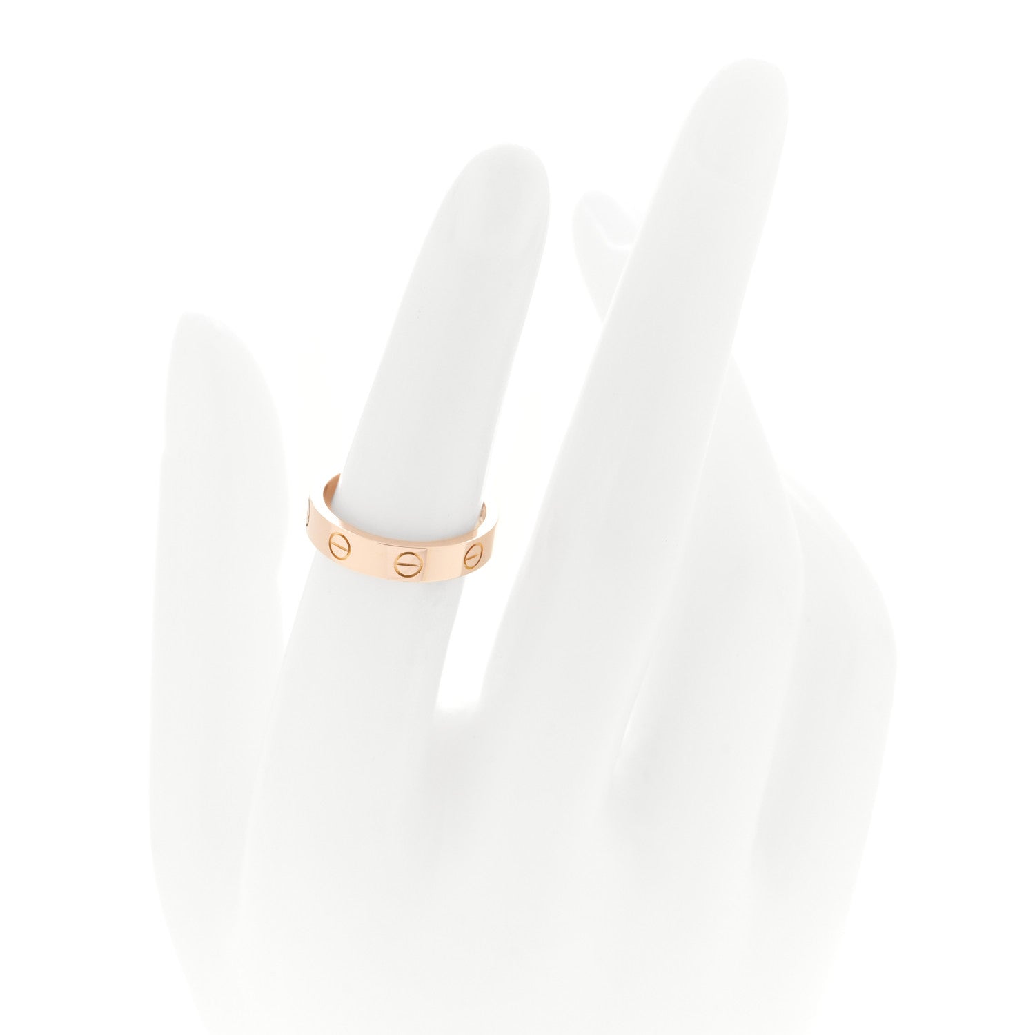 Cartier 18K Pink Gold Diamond 4mm LOVE Wedding Band Ring 51 5.75 2 of 4