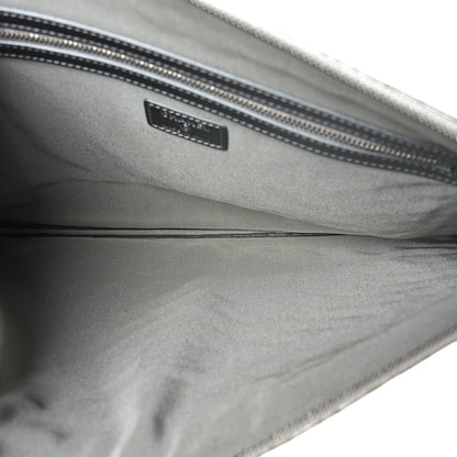 Chanel Metallic Crumpled Calfskin Chevron Quilted Large Cosmetic Case Silver 5 of 9