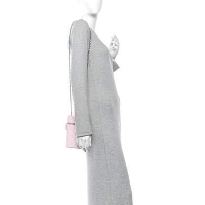 Chanel Caviar Quilted Phone Holder With Chain Light Pink 2 of 11