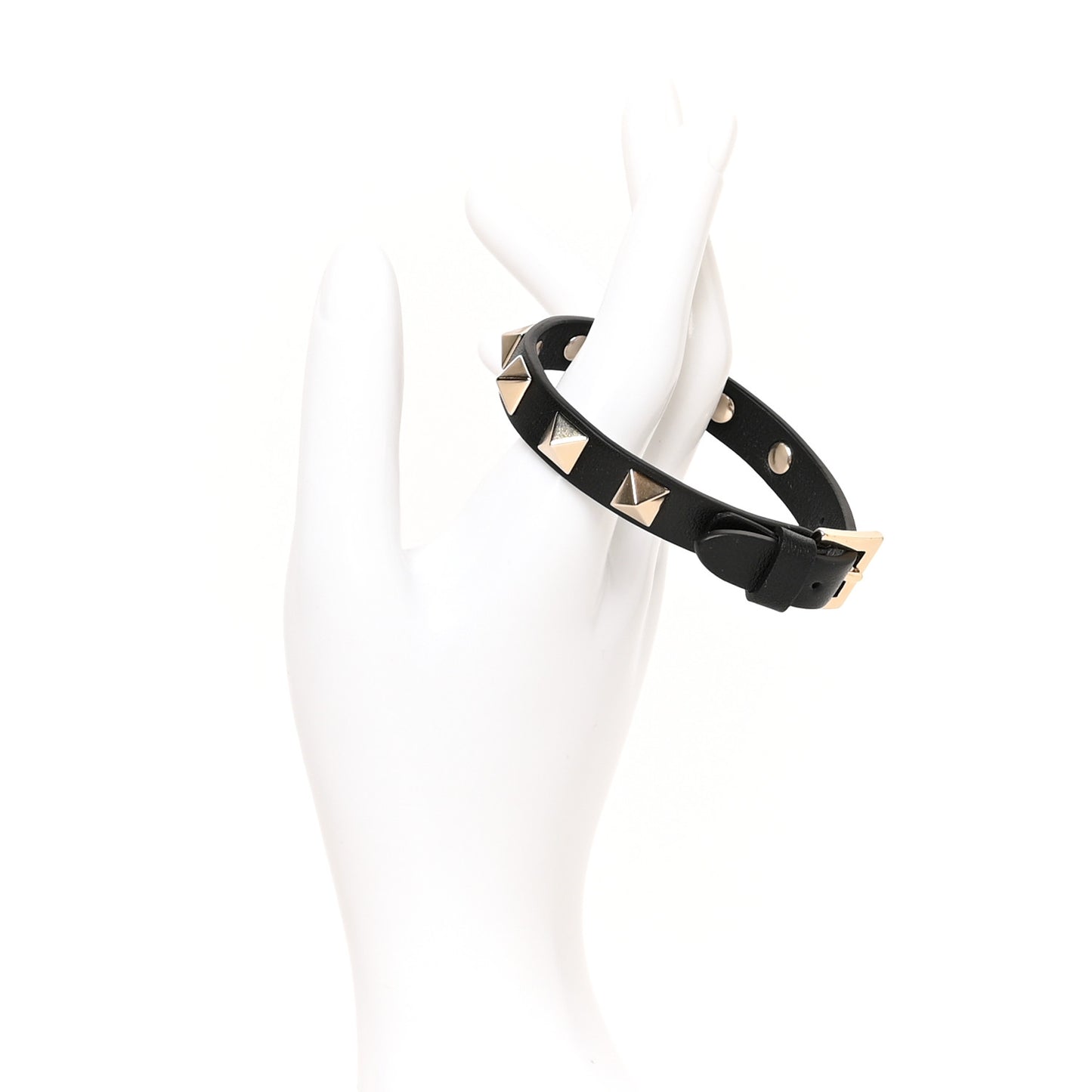 Vitello Rockstud Bracelet Black