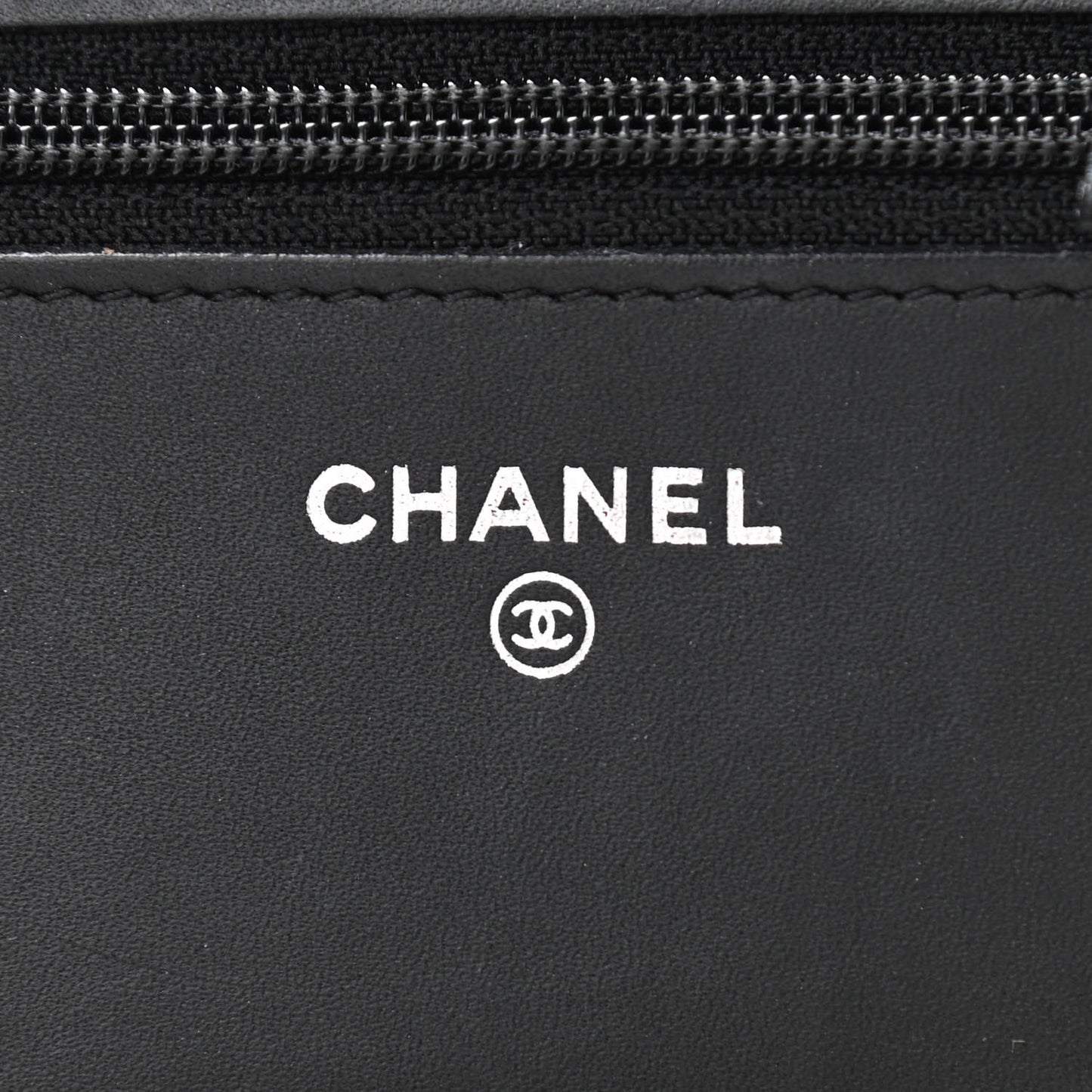 Distressed Patent Calfskin Quilted Reissue Wallet On Chain WOC Black
