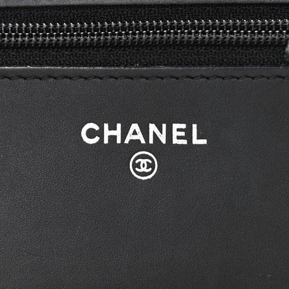 Chanel Distressed Patent Calfskin Quilted Reissue Wallet On Chain WOC Black 6 of 13