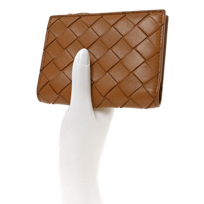 Bottega Veneta Nappa Intrecciato Small Bi-Fold Zip Wallet Caramel 2 of 6
