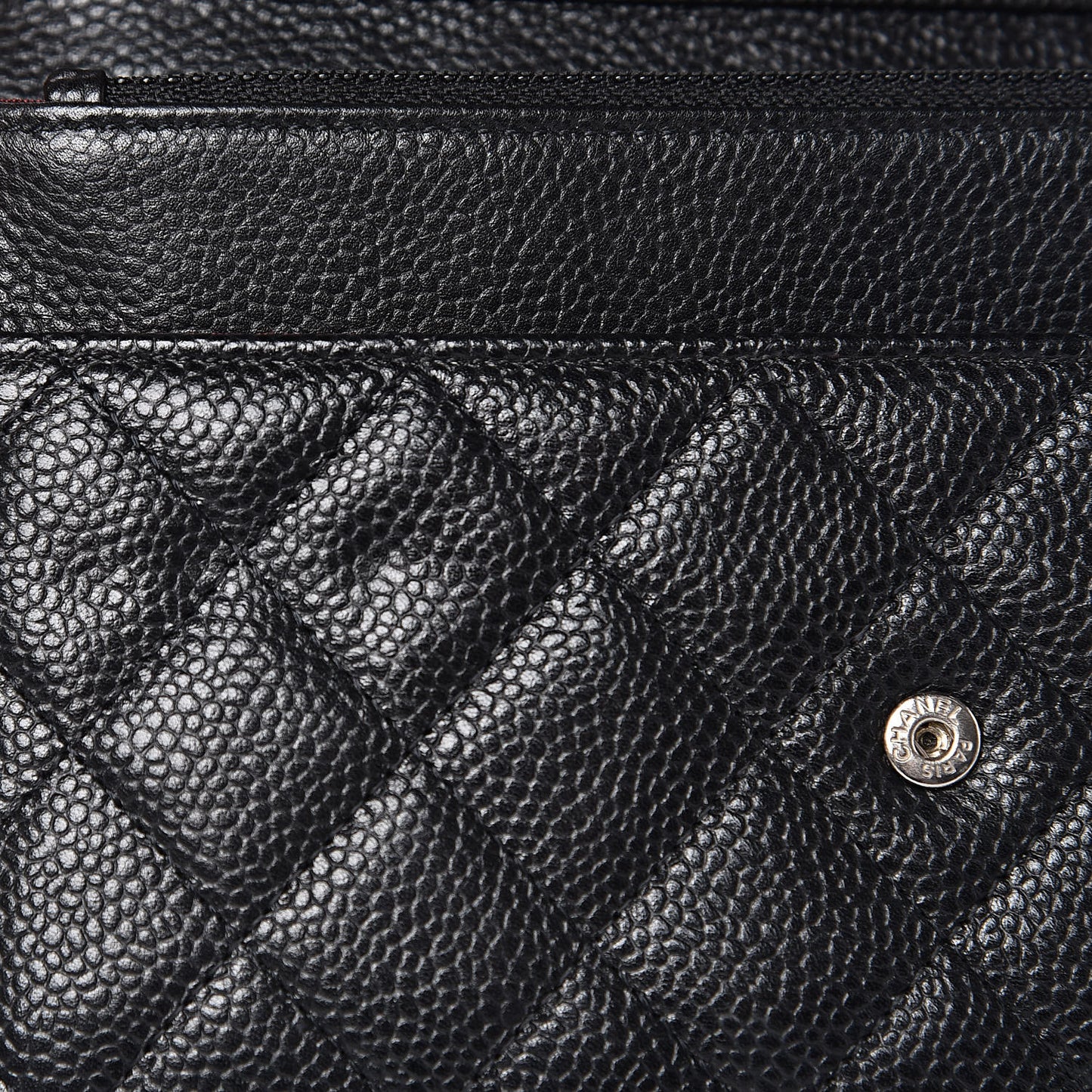 Caviar Quilted Wallet On Chain WOC Black