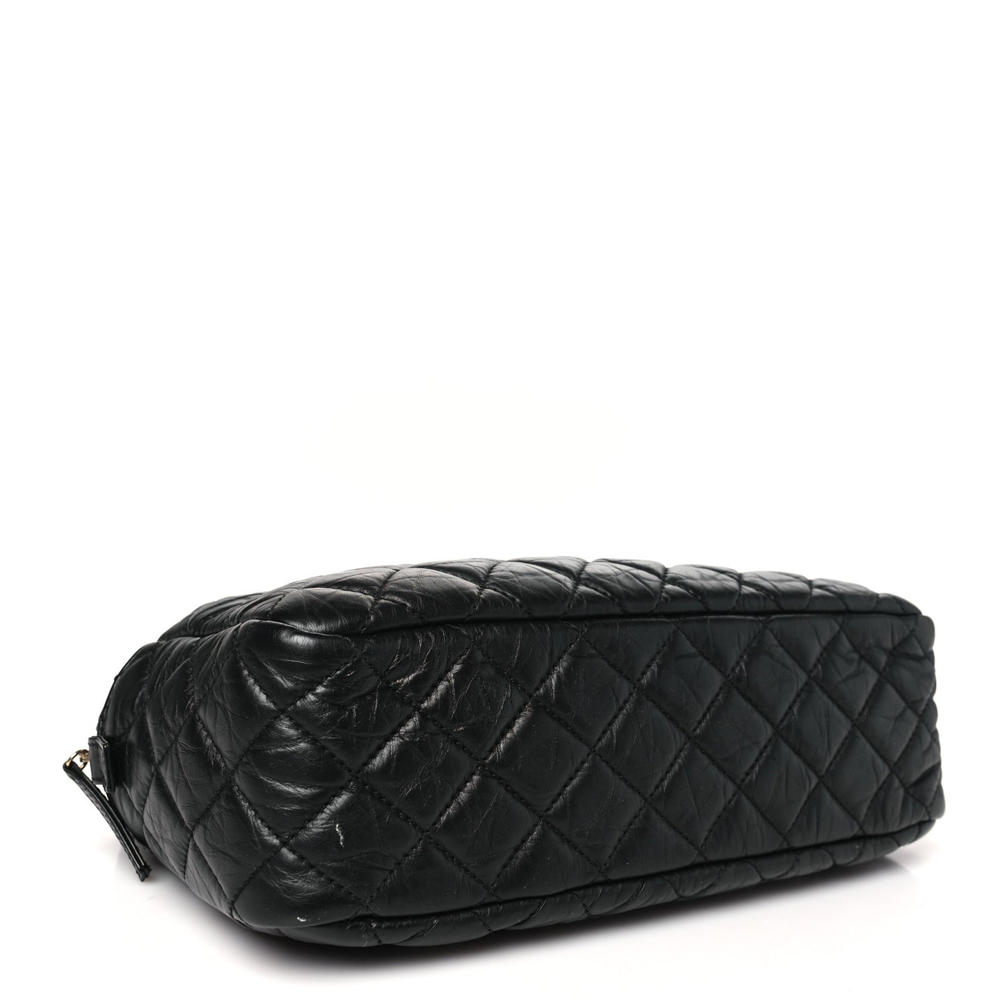 Aged Calfskin Quilted Medium Reissue Camera Case Black