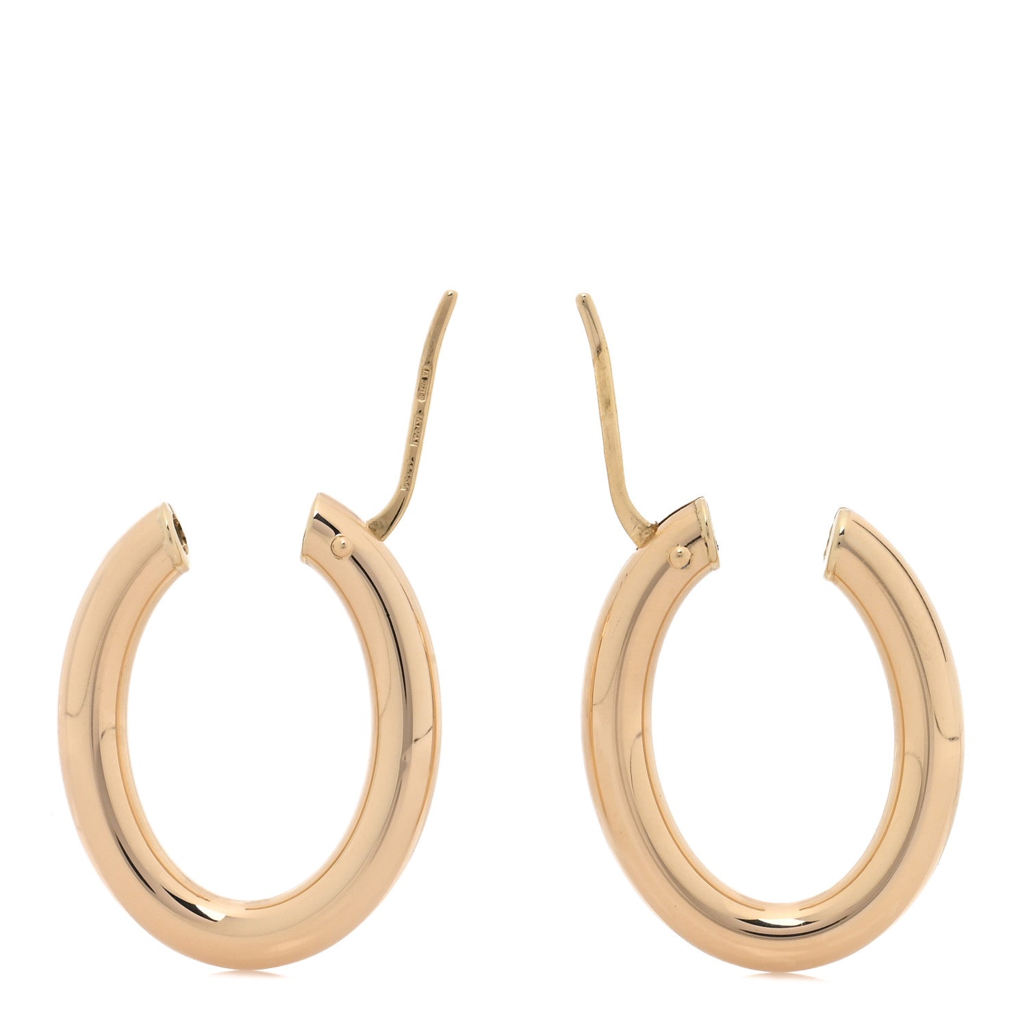 Roberto Coin 18K Yellow Gold Classics Oval Hoop Earrings 3 of 4