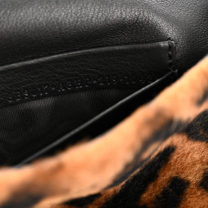 Fendi Shearling Vitello Dolce Macro FF 1974 Mini Baguette Tobacco Black 7 of 11