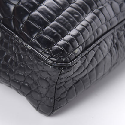 Jimmy Choo Crocodile Embossed Calfskin Messenger Black 12 of 16