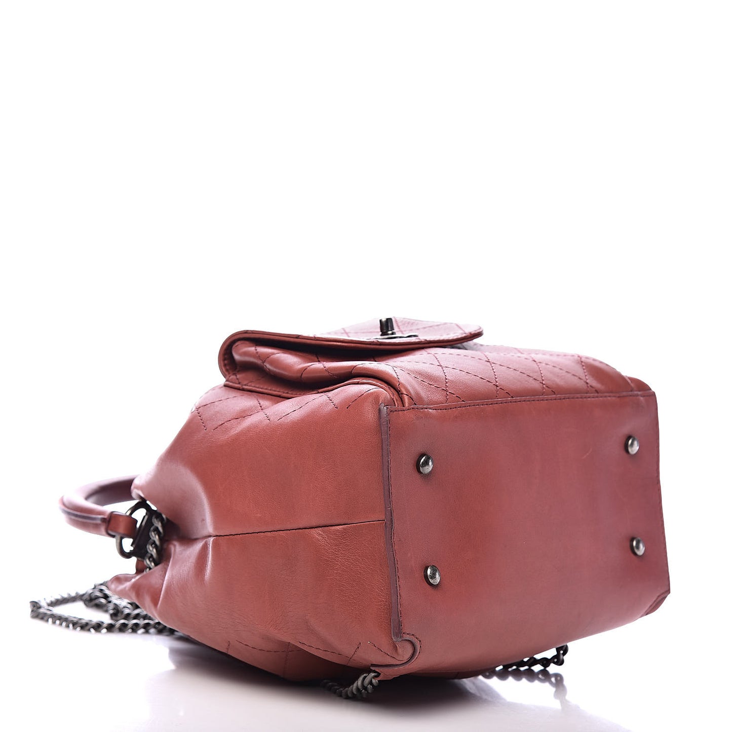 Calfskin Stitched Medium Urban Luxury Drawstring Backpack Dark Red