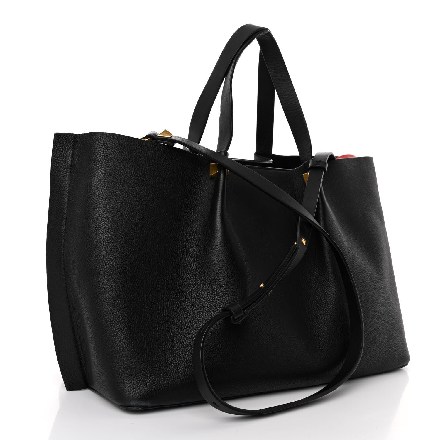 Valentino Garavani Grainy Calfskin Medium VLogo Escape Shopper Black 4 of 10