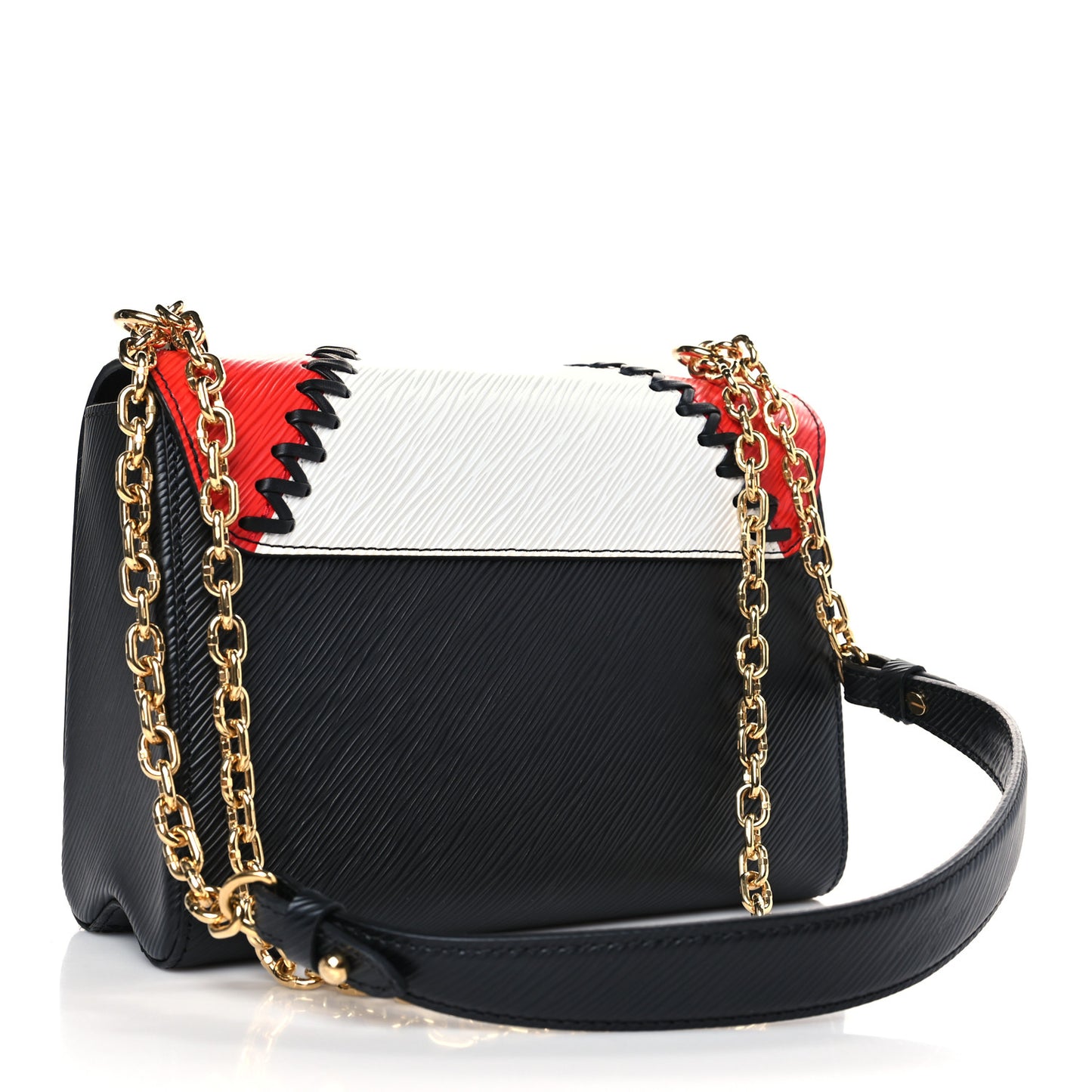 Epi Jungle Twist Shoulder Bag MM Black Coquelicot