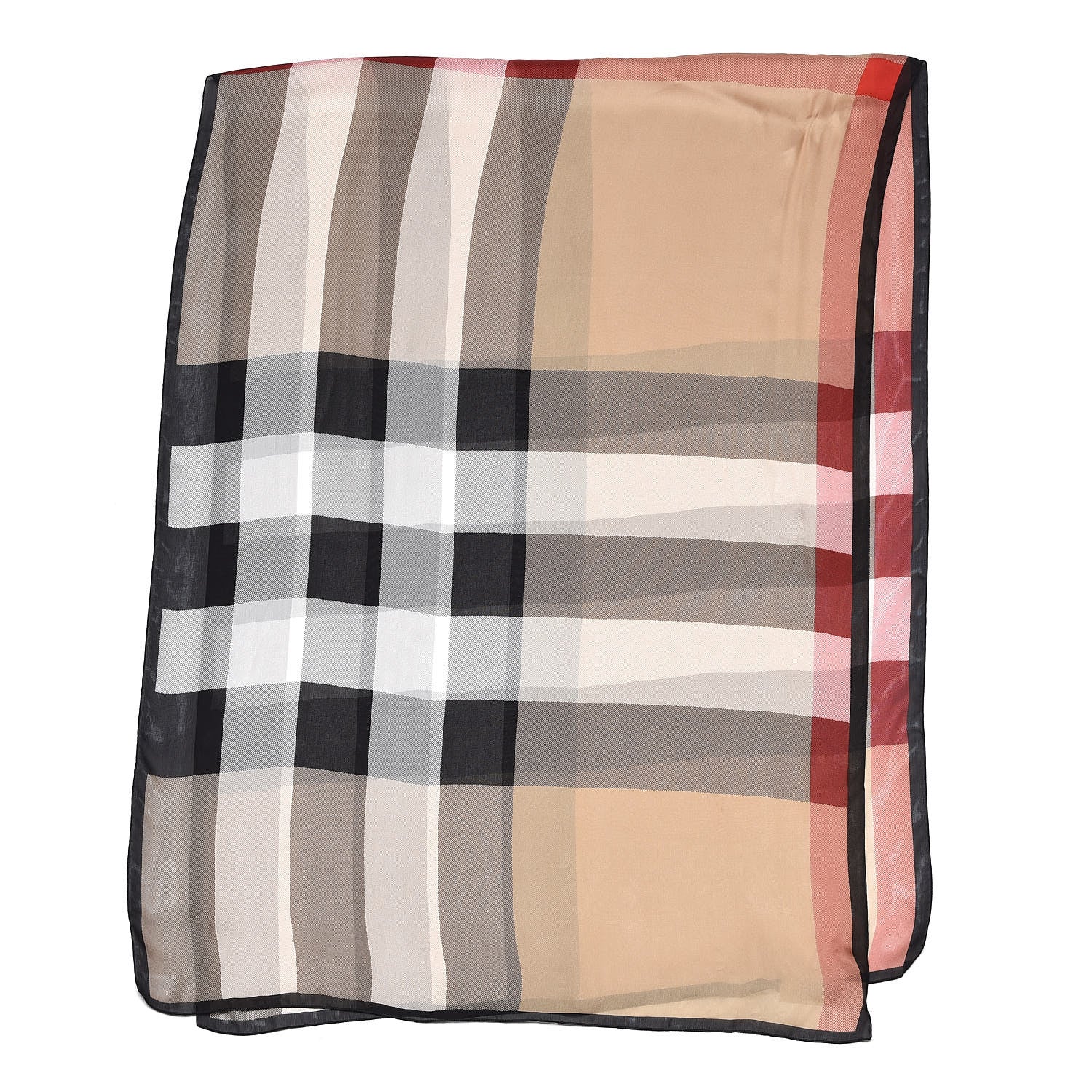 Burberry Silk Giant Check Scarf Camel 3 of 4