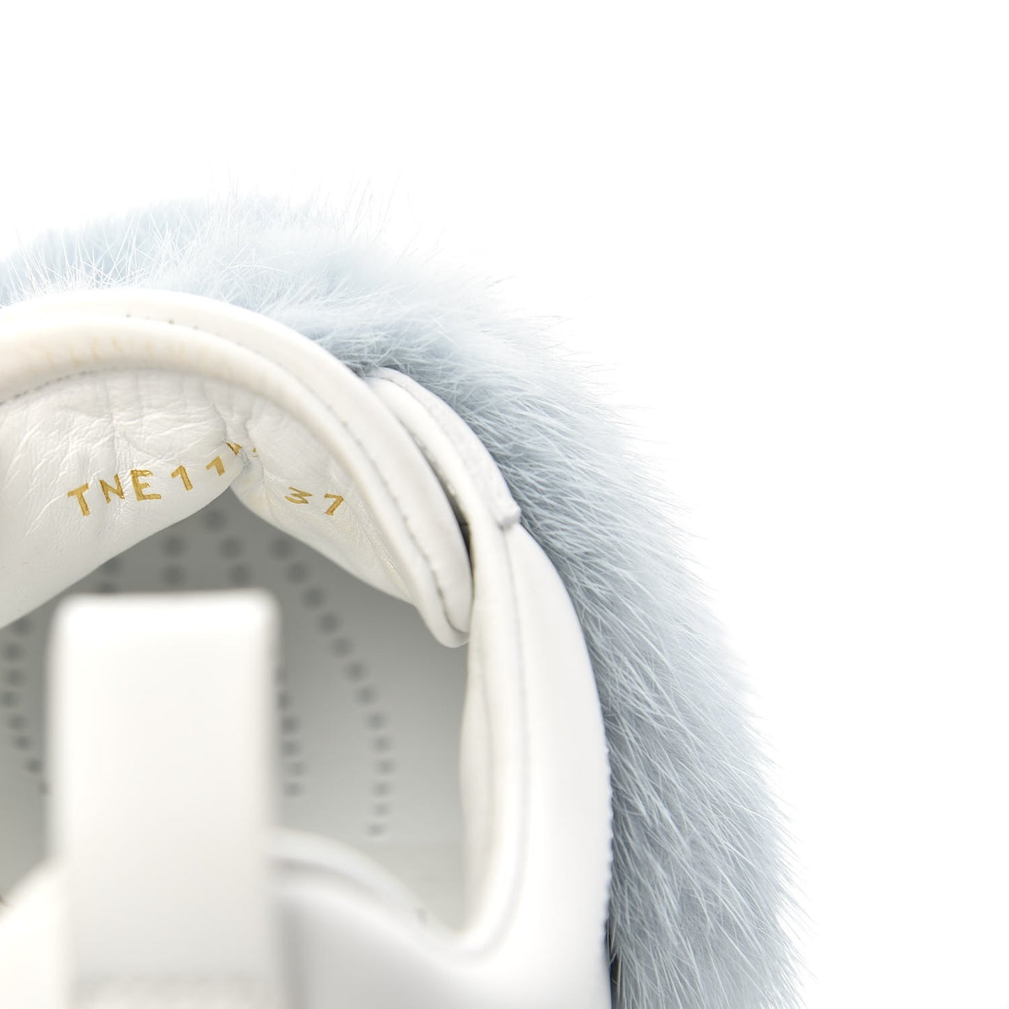 Calfskin Mink Fur Sneakers 37 White Niagara