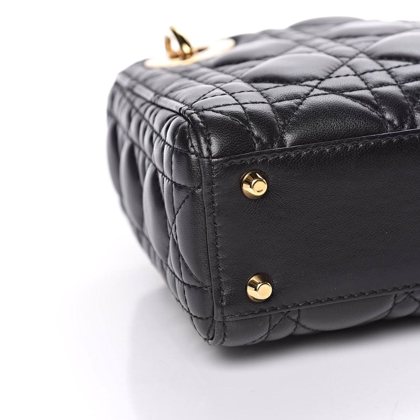 Lambskin Cannage Mini Lady Dior Black