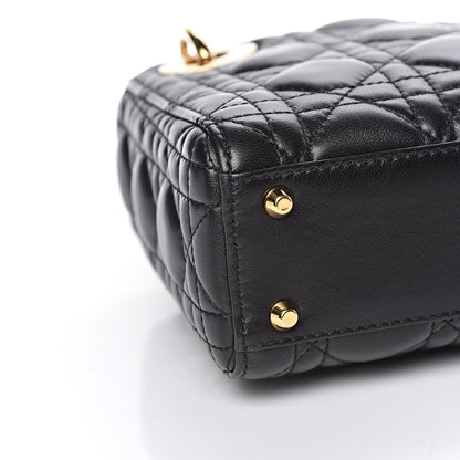 Christian Dior Lambskin Cannage Mini Lady Dior Black 8 of 10