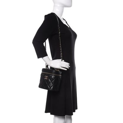 Chanel Lambskin Quilted Trendy Vanity Case Black 2 of 10
