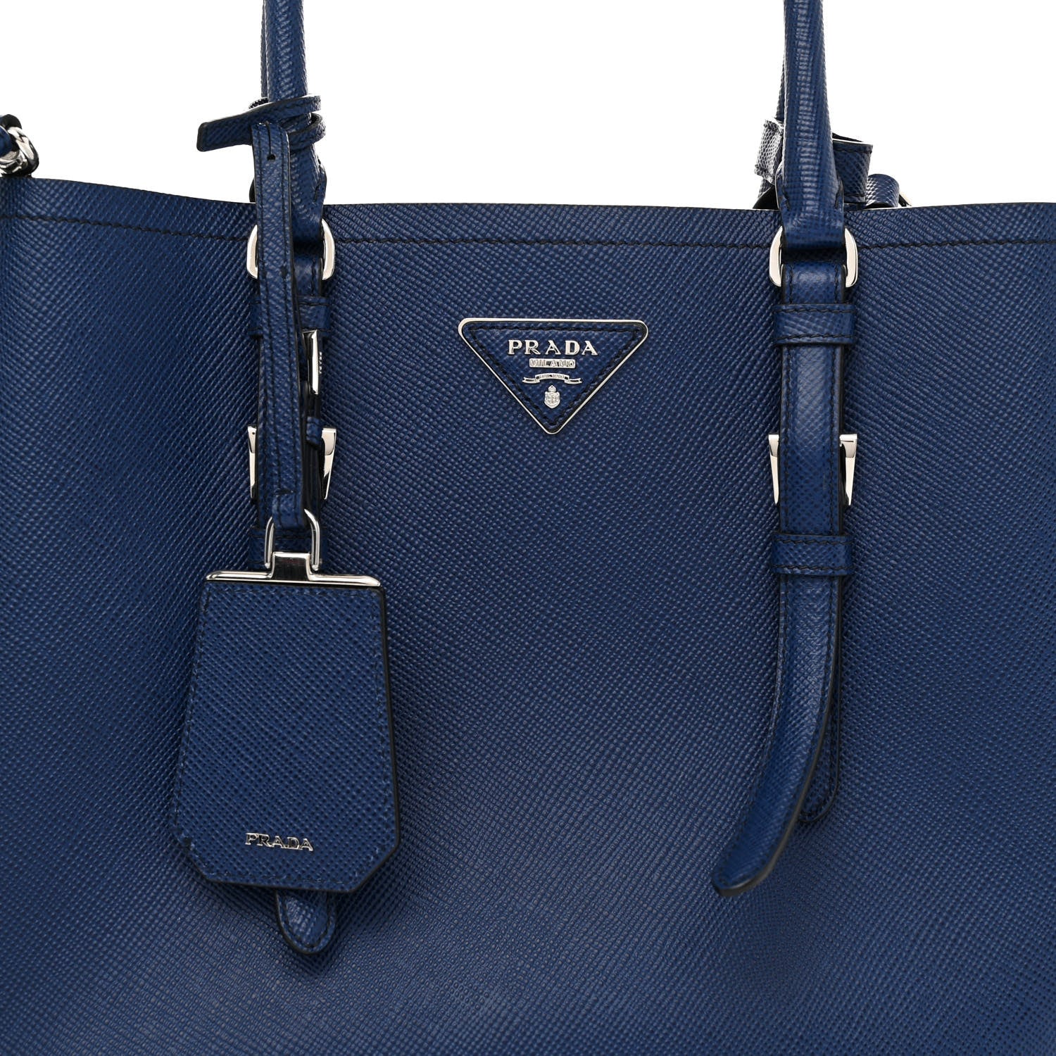Prada Saffiano Cuir Small Double Handle Tote Inchiostro 7 of 9