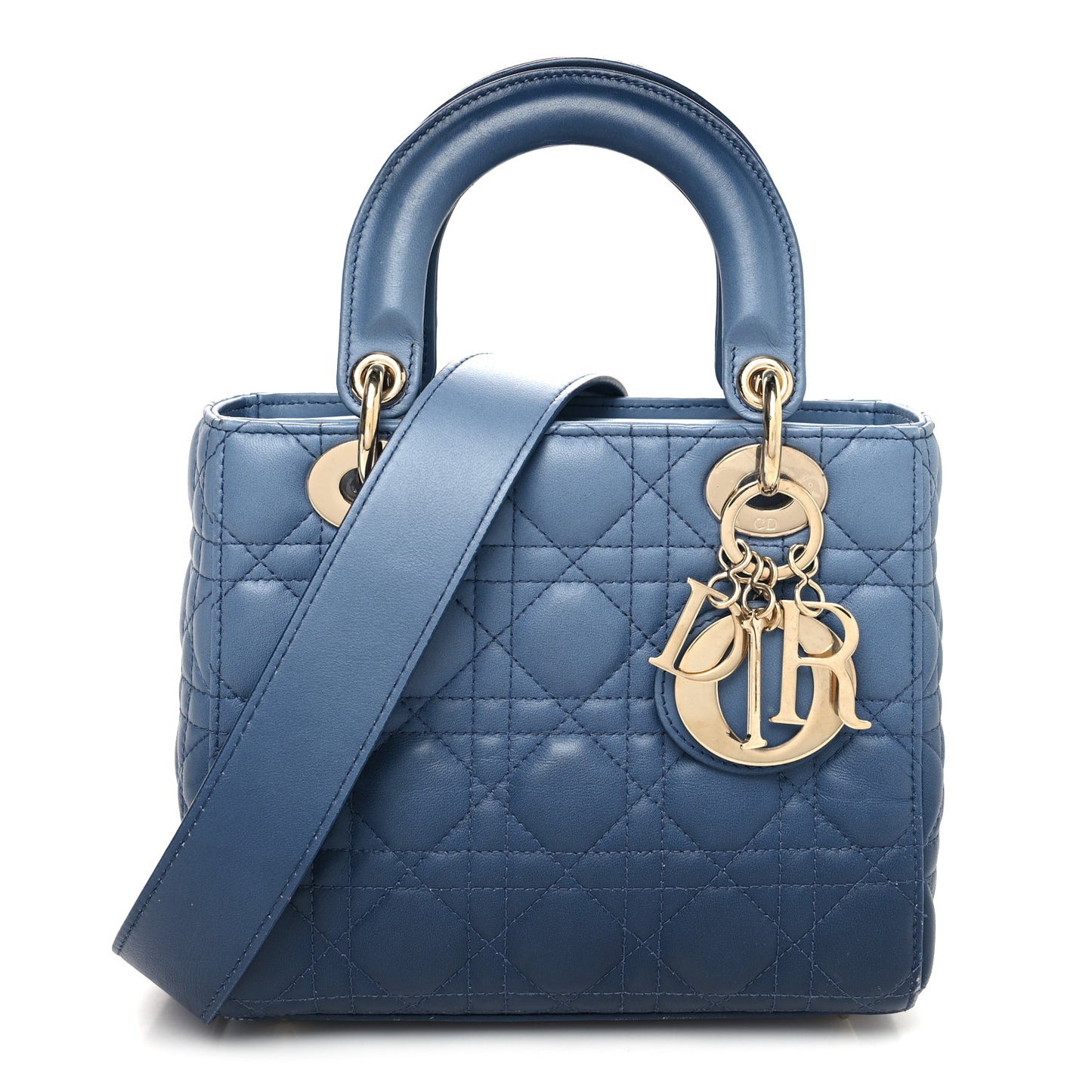 Lambskin Cannage Gradient Small My ABCDior Lady Dior Indigo Blue